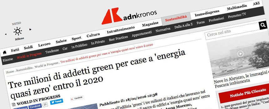 Tre milioni di addetti green per case a 'energia quasi zero' entro il 2020 Tre milioni di addetti green per case a 'energia quasi zero' entro il 2020